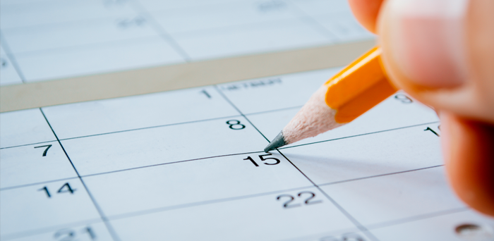 Estabeleça datas para início e fim de tarefas da sua obra.