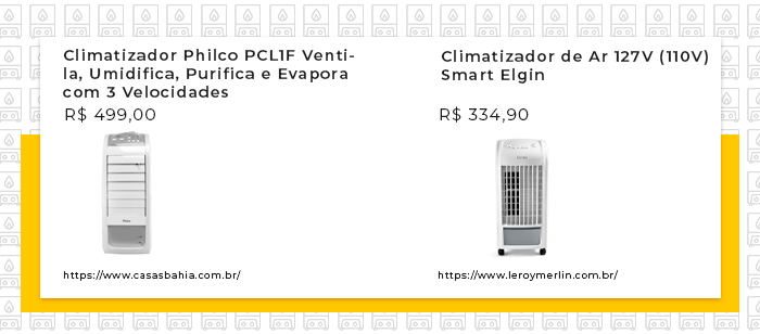 Exemplo de climatizadores.