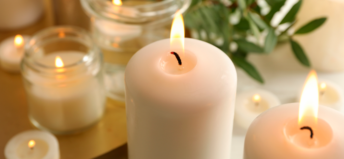 Velas aromáticas em casa