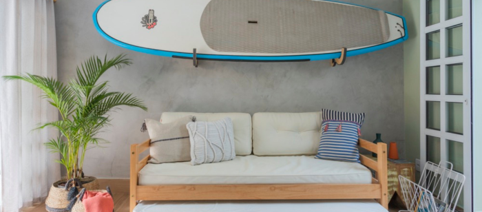 Prancha na decoração de casa de praia