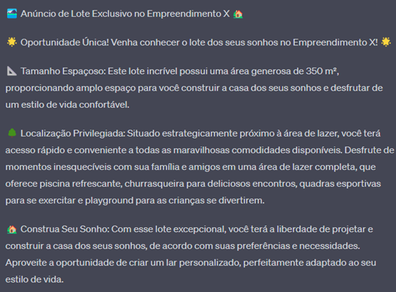 O ChatGPT atua como uma excelente ferramenta de anúncios para o setor imobiliário